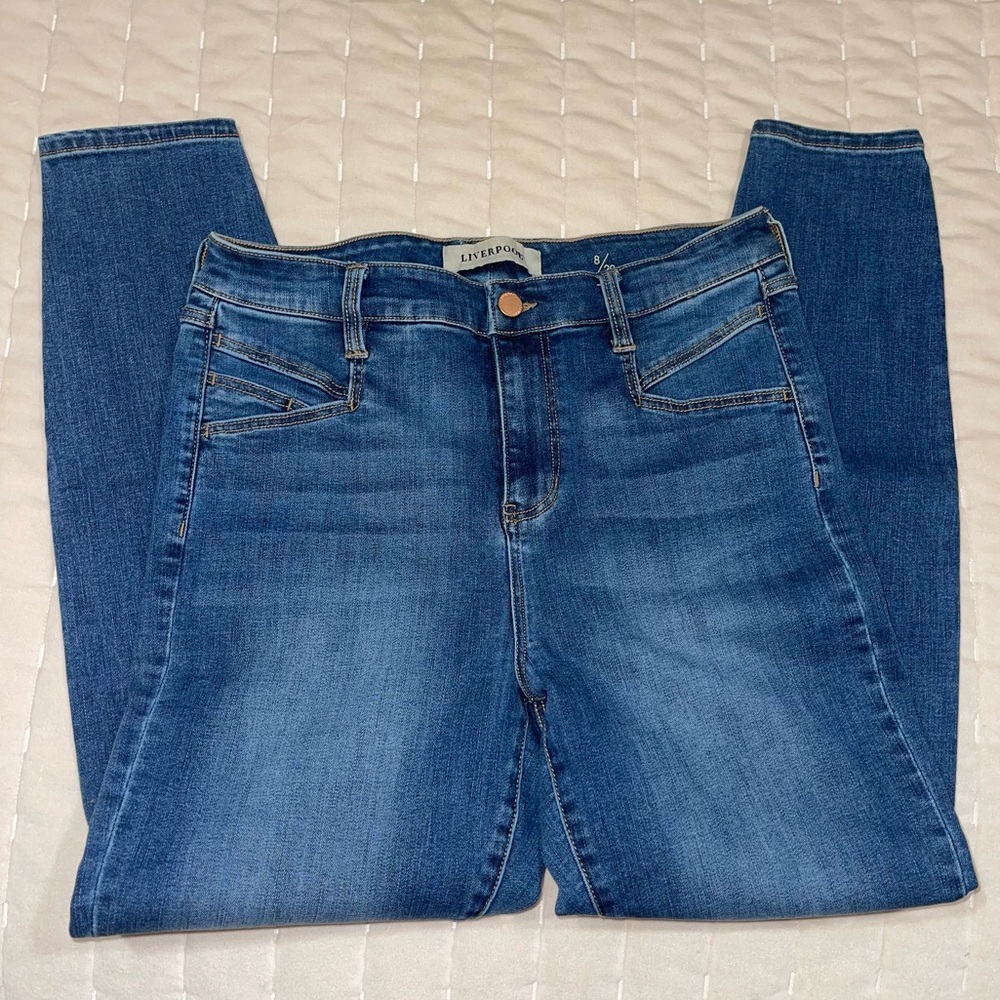 LIVERPOOL HI RISE SKINNY JEANS BLUE WASH